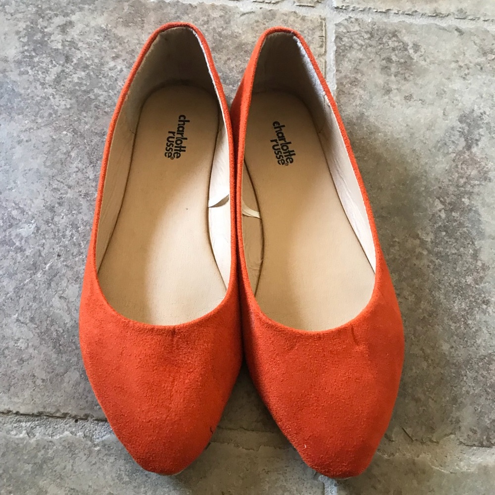 Charlotte Russe Burnt Orange Faux Suede Flats